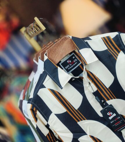 Modern Chinese Cherry Printed Shirt – Full Sleeve Men’s Fashion