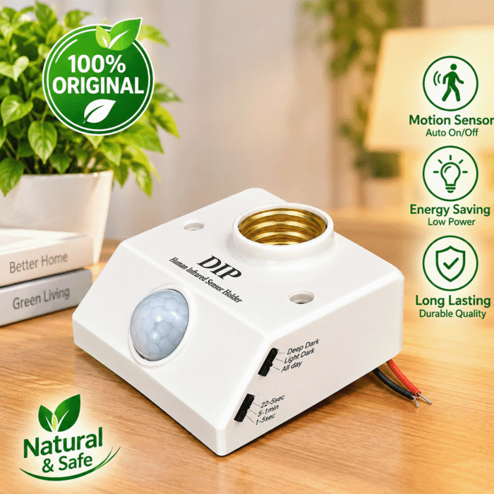 DIP PIR Motion Sensor Light Holder with Delay & Light Adjustment (1 Year Warranty)