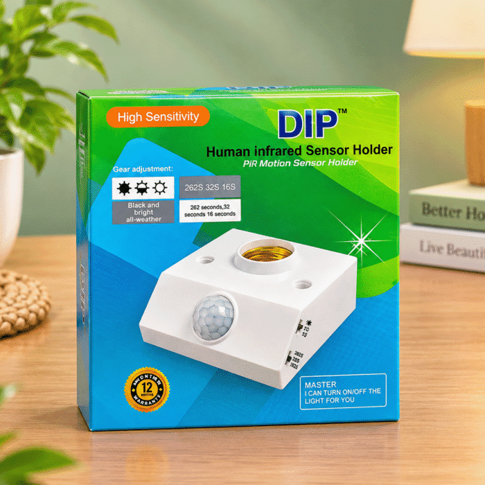 DIP PIR Motion Sensor Light Holder with Delay & Light Adjustment (1 Year Warranty)