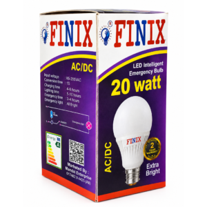 FINIX ২০ ওয়াট এসি/ডিসি রিচার্জেবল এলইডি ইমার্জেন্সি লাইট - ২ বছরের ওয়ারেন্টি সহ
